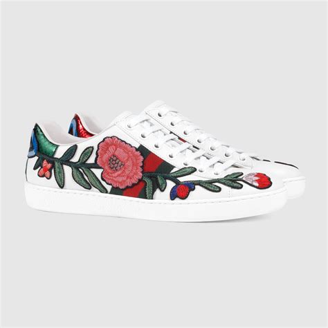 gucci floral sneakers replica|gucci ace embroidered sneakers.